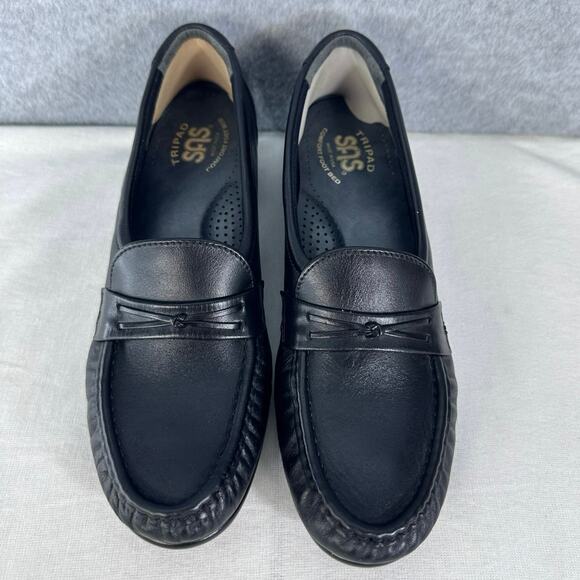 SAS Women's sz 7.5 Easier Slip On Loafer Black Leather Medicaid Diabetic - Picture 1 of 7